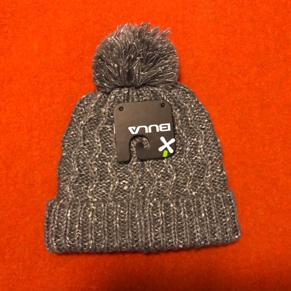 Bula Alps gray pompom flecked knit cuffed beanie NWT - Picture 2 of 5